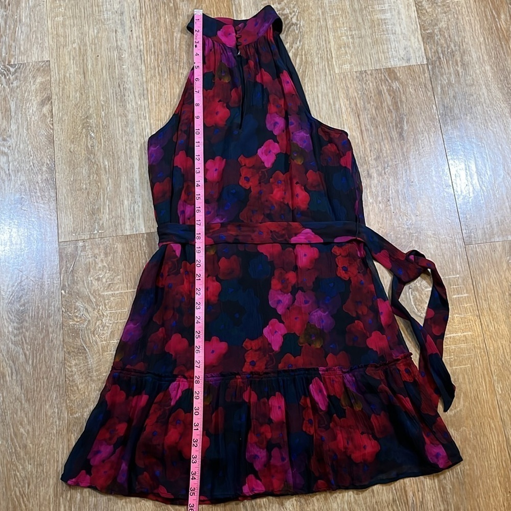 PAIGE Cayman Dress Women's Sz Small Black Multi Waterlily Mini Floral EUC Silk - Picture 11 of 15
